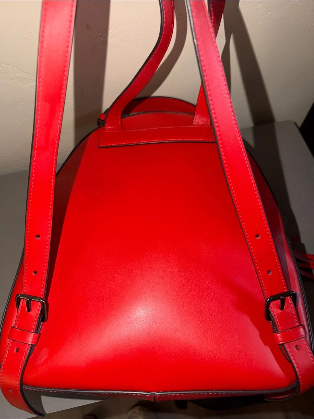 Coach Red Signature Embossed Leather Mini Backpack